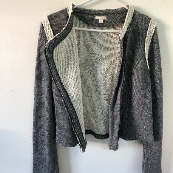 ⭐️NWOT Gap 100% Cotton Grey Moto Jacket - Picture 6 of 12